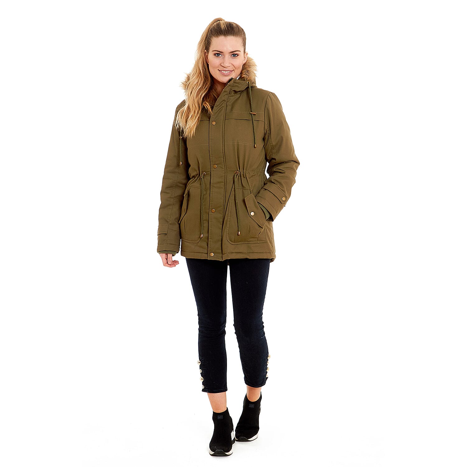 Hazel Charlotte West Autumn Winter Jacket (Size 12) - Khaki