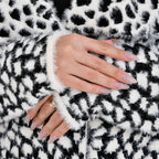 Leopard Pattern Long knitted Coatigan (Size 8 to 20) - Black and White