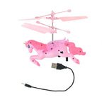 Sensitive Flying Unicorn With USB Cable - Colourful LED Light (Battery, 3.7v 75MAh (Incl. Electricity) - Pink