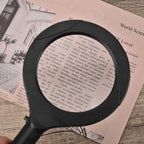 3 COB LED Powered Reading Magnifying Glass Lens 3X Reading (2 AA  Batteries, Not Incl.) - Black