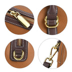 Genuine Leather Crossbody Bag With Shoulder Strap (126 cm) - Tan