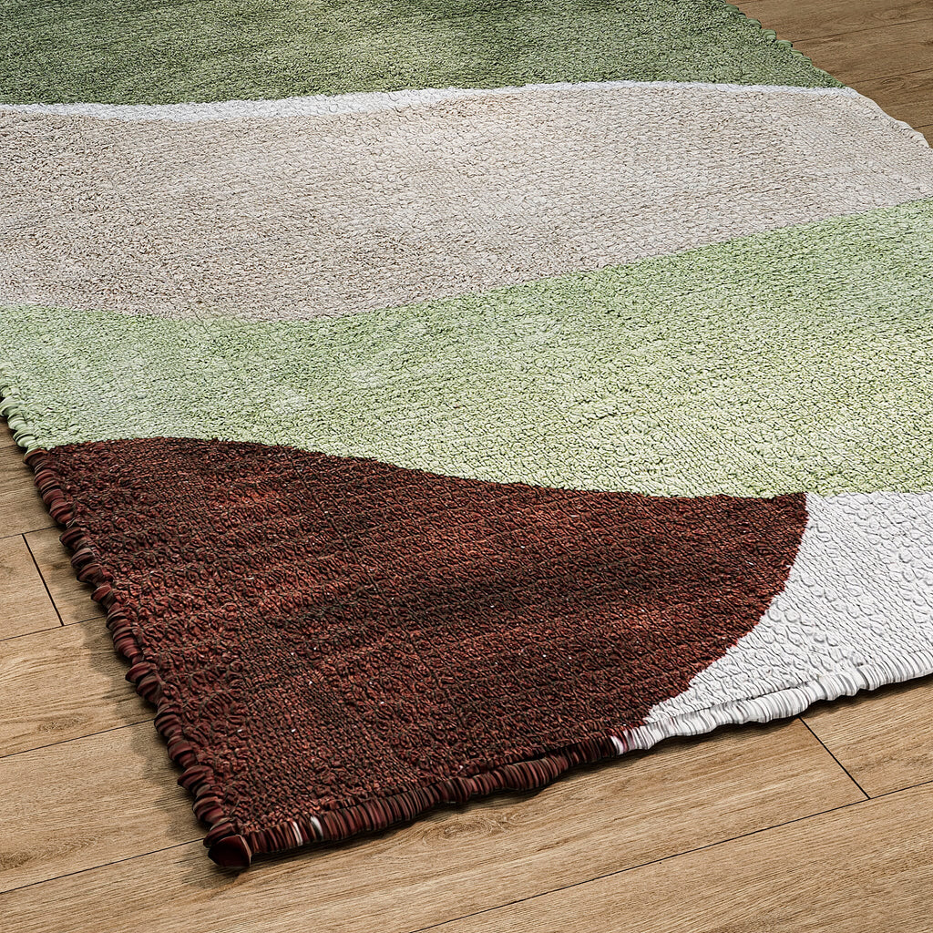 Handmade In India 100% Cotton Tufted Area Rug (Size 152 x 90 cm) - Multi