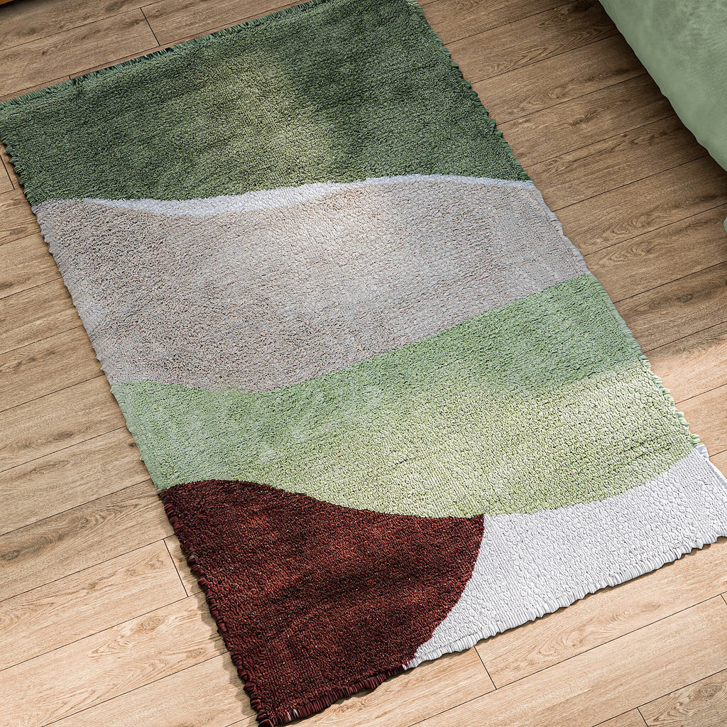 Handmade In India 100% Cotton Tufted Area Rug (Size 152 x 90 cm) - Multi