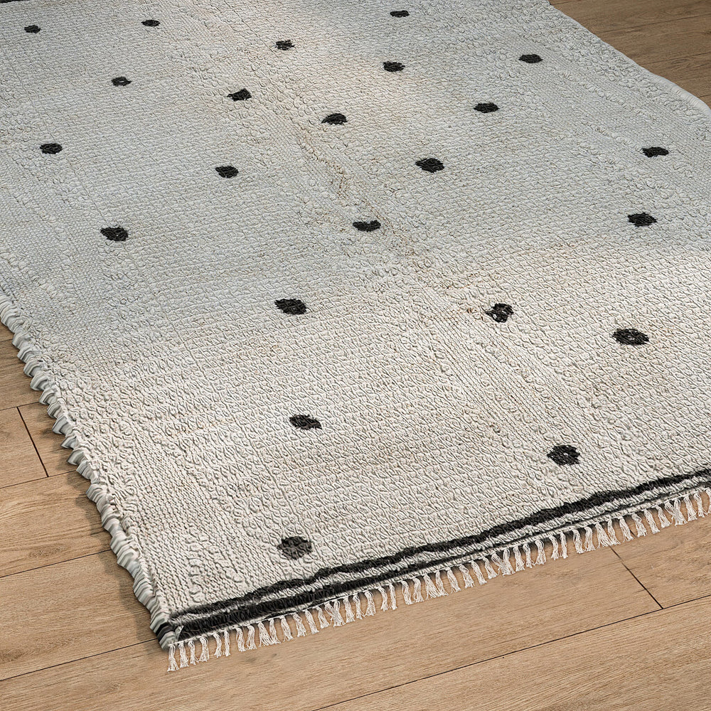 Handmade In India 100% Cotton Tufted Area Rug (Size 152 x 90 cm) - Cream