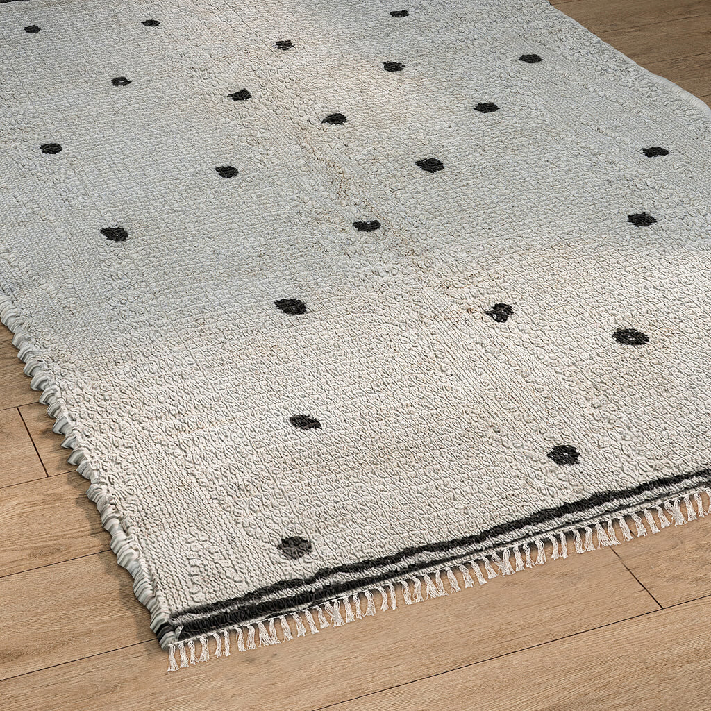 Handmade In India 100% Cotton Tufted Area Rug (Size 152 x 90 cm) - Cream
