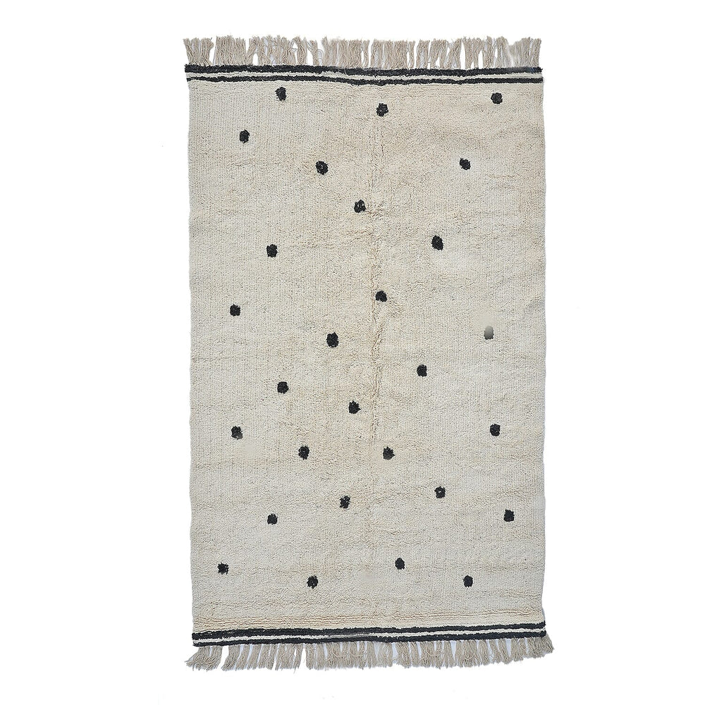 Handmade In India 100% Cotton Tufted Area Rug (Size 152 x 90 cm) - Cream