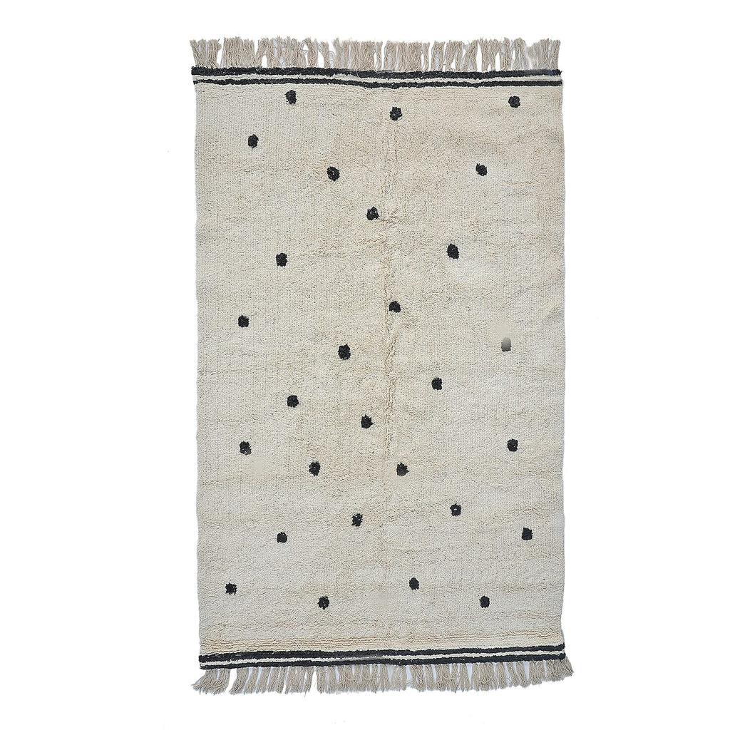 Handmade In India 100% Cotton Tufted Area Rug (Size 152 x 90 cm) - Cream