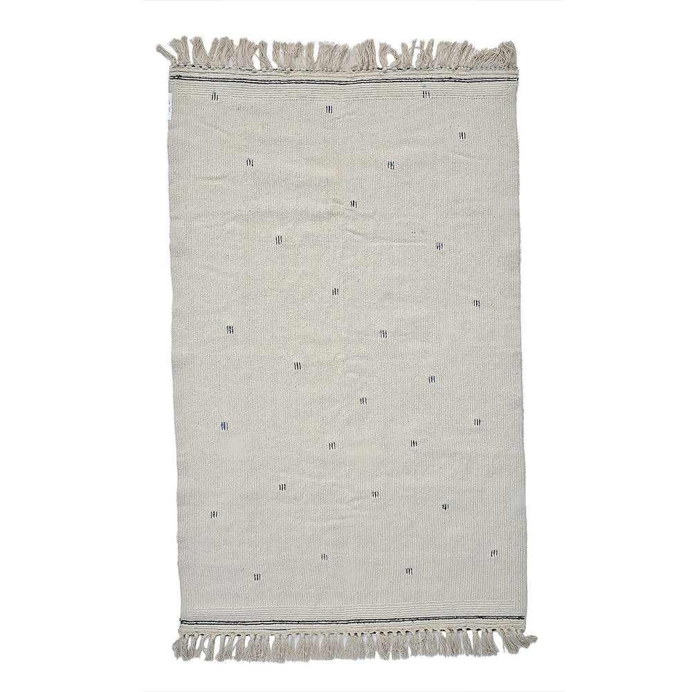 Handmade In India 100% Cotton Tufted Area Rug (Size 152 x 90 cm) - Cream