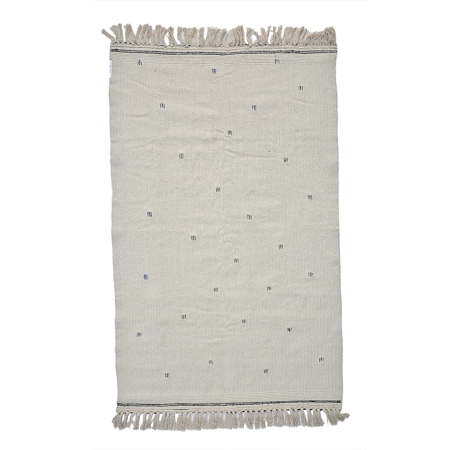 Handmade In India 100% Cotton Tufted Area Rug (Size 152 x 90 cm) - Cream