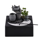Buddha Water Fountain with LED Lights - Grey