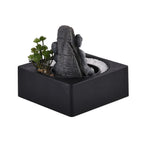 Praying Buddha Rock Garden Fountain with LED Lights - Praying