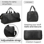 Vicenza CloseOut - 100% Genuine Leather Luggage Duffle Bag - Black