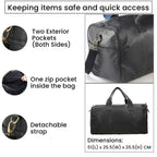 Vicenza CloseOut - 100% Genuine Leather Luggage Duffle Bag - Black