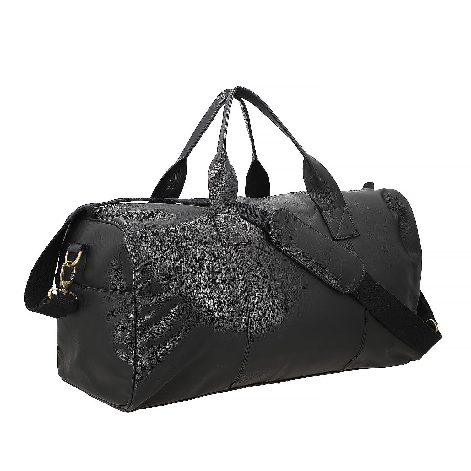 Vicenza CloseOut - 100% Genuine Leather Luggage Duffle Bag - Black
