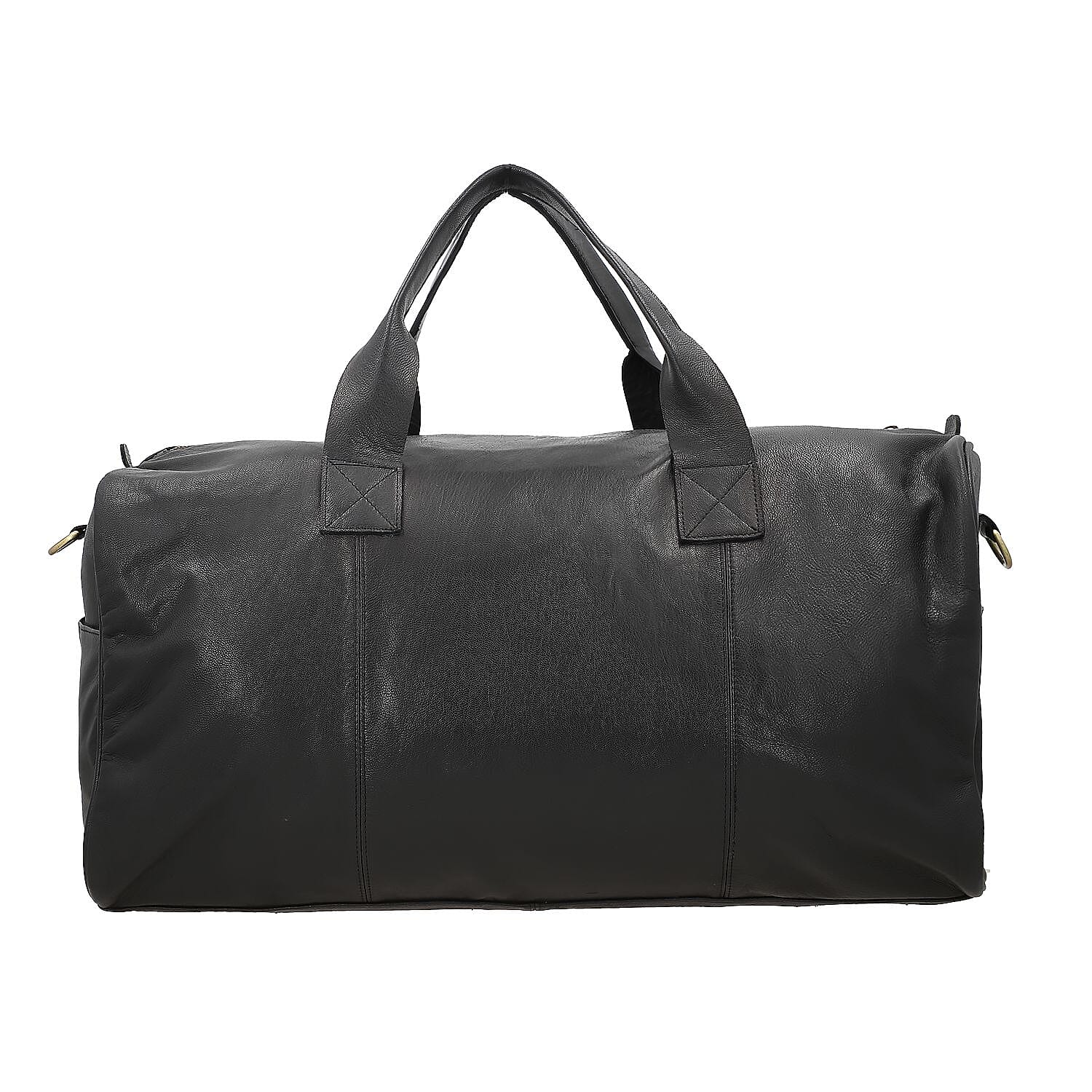 Vicenza CloseOut - 100% Genuine Leather Luggage Duffle Bag - Black