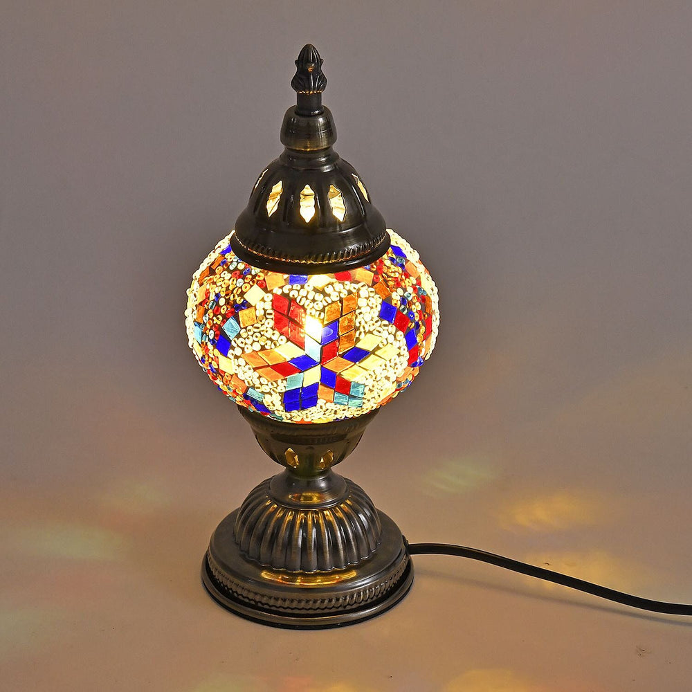 Classic Handcrafted Hemispherical Mosaic Table Sconce Lamp - Multi