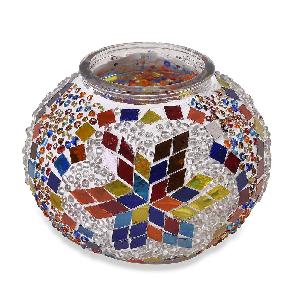 Classic Handcrafted Hemispherical Mosaic Table Sconce Lamp - Multi