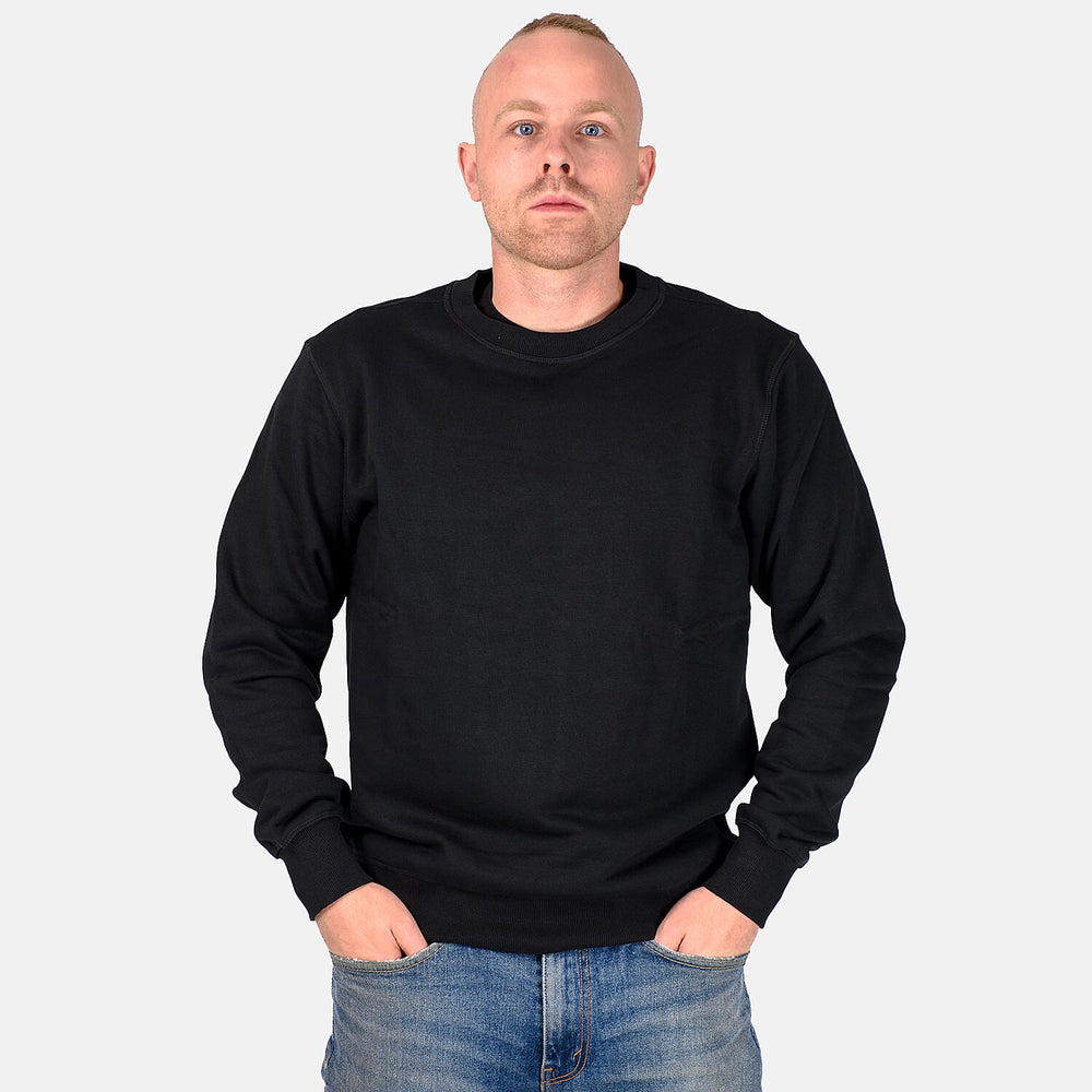 Mens Crew Neck Sweatshirt (Size XL) - Black