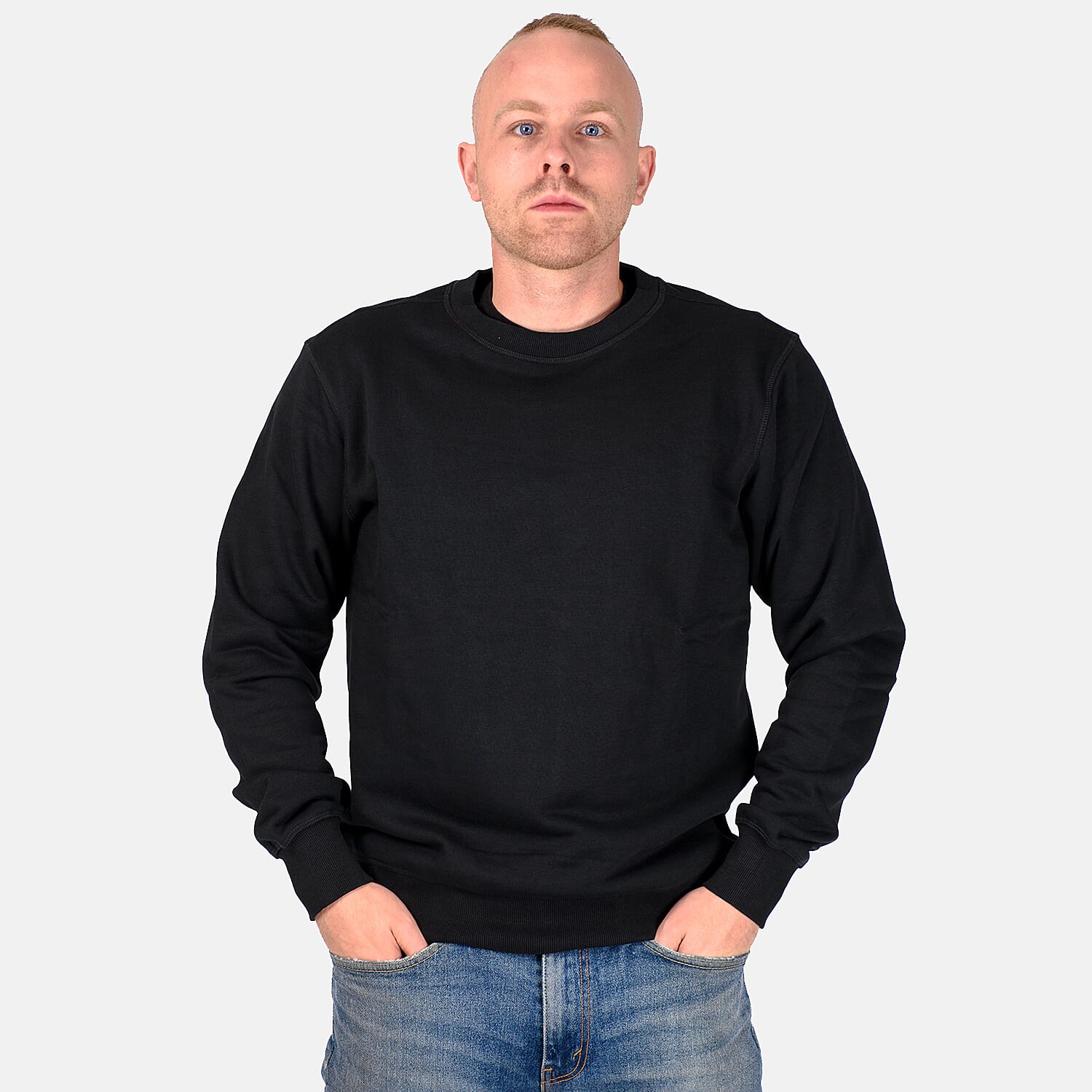 Mens Crew Neck Sweatshirt (Size XXL) - Black