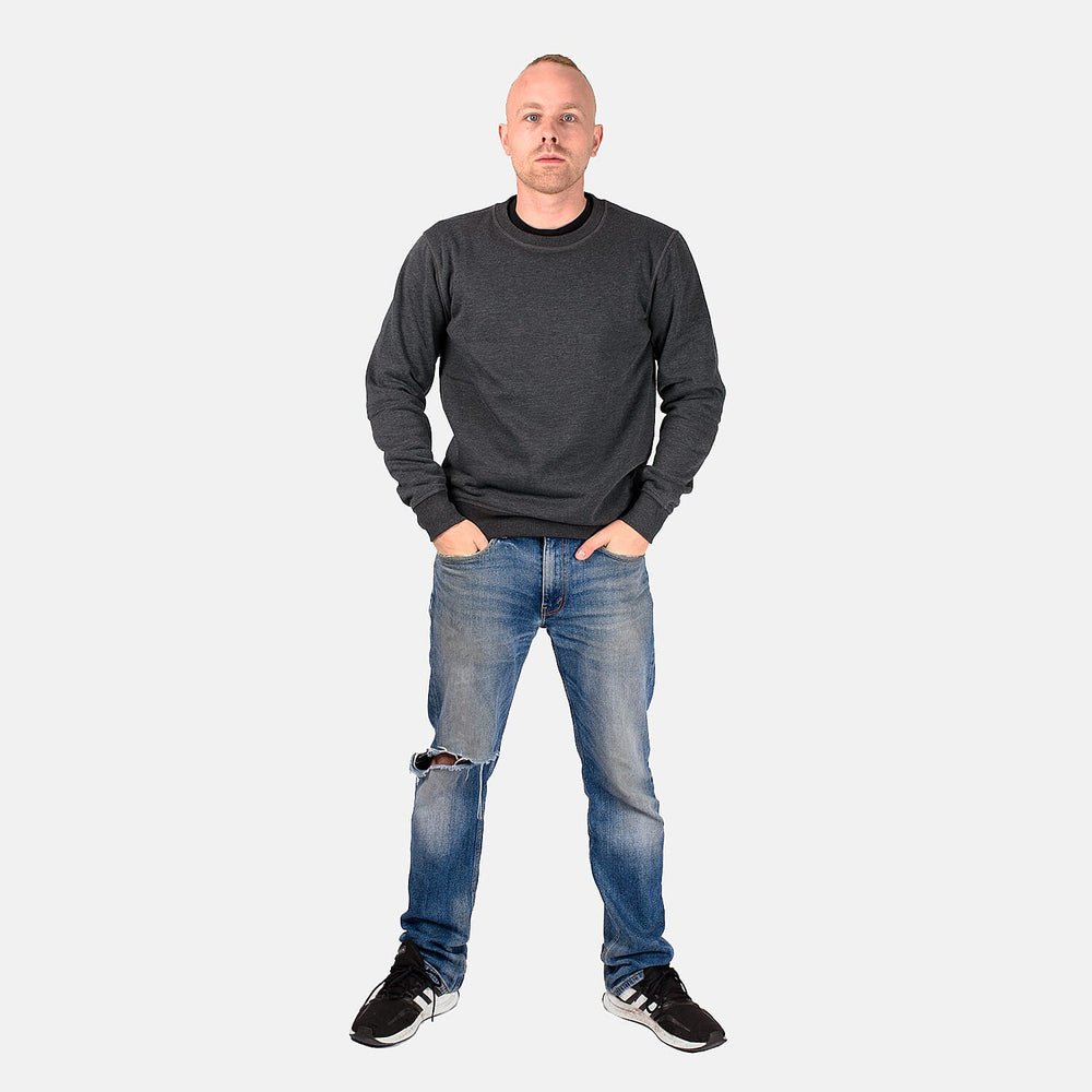 Mens Crew Neck Sweatshirt (Size L) - Charcoal Grey