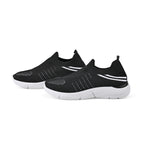 Stylish and Comfortable Non-Slip Breathable Knit Vented Trainers (Size UK 3) - Black & White