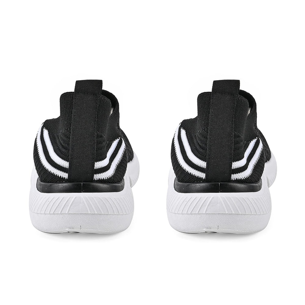 Stylish and Comfortable Non-Slip Breathable Knit Vented Trainers (Size UK 3) - Black & White
