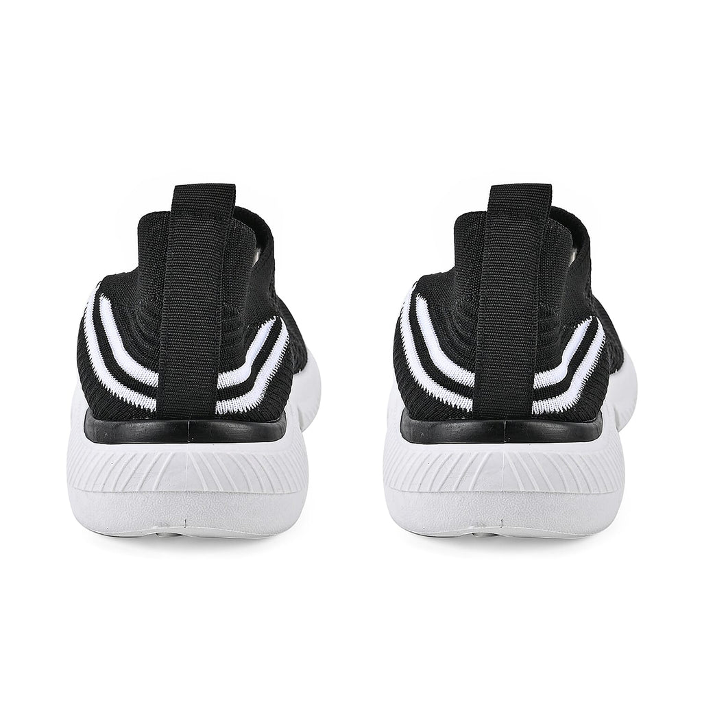 Stylish and Comfortable Non-Slip Breathable Knit Vented Trainers (Size UK 3) - Black & White