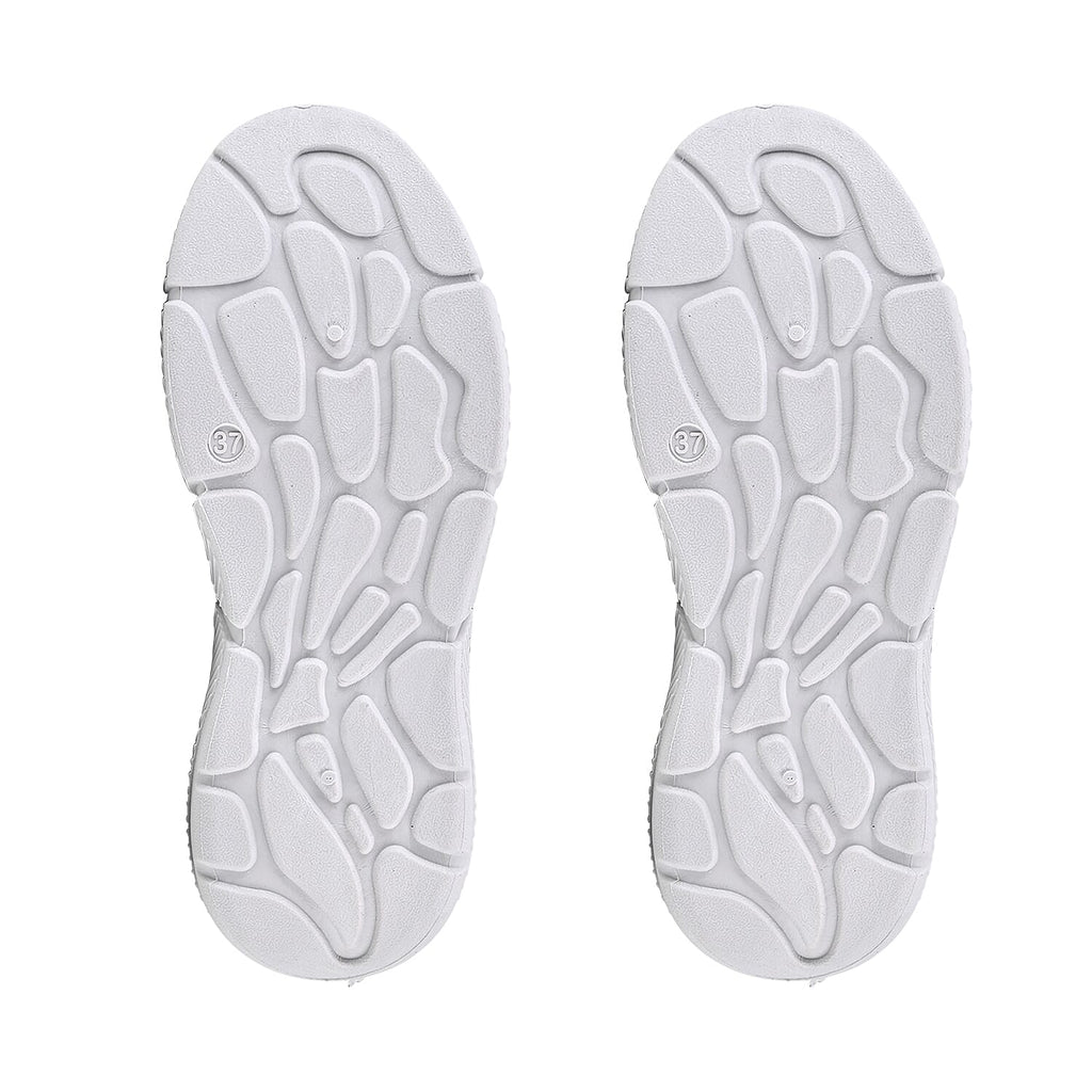 Stylish and Comfortable Non-Slip Breathable Knit Vented Trainers (Size UK 3) - Black & White
