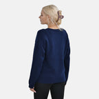 Closeout Stylish V-Neck Long Sleeve Jumpers (Size M) - Navy