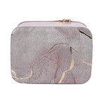 Set of 2 Marble Pattern Makeup Boxes (Size Large - Small) - Pink - Gold