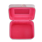 Set of 2 Marble Pattern Makeup Boxes (Size Large - Small) - Pink - Gold
