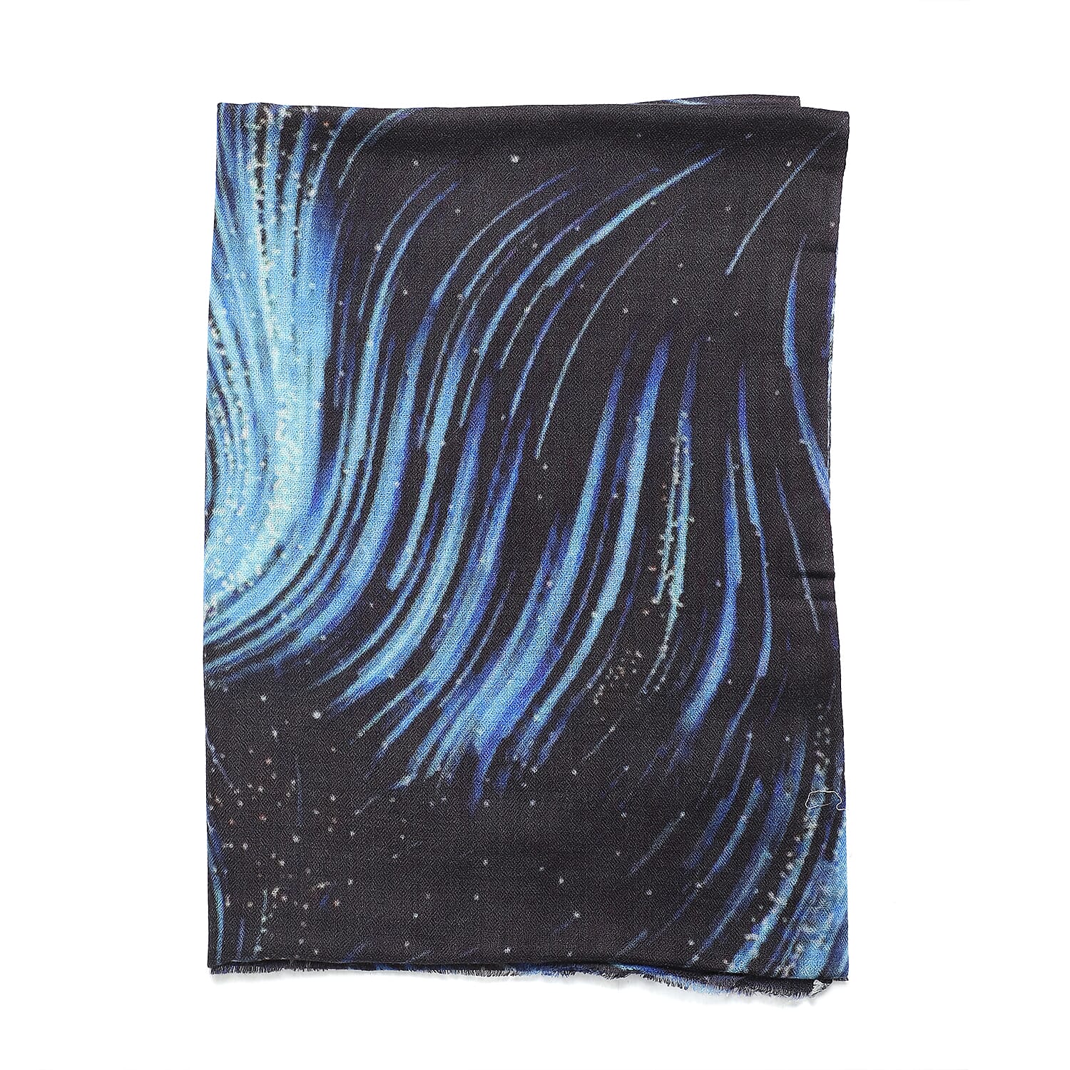 La Marey 100% Cashmere Printed Pashmina Woolen Scarf with Gift Box (Size 190x70cm) - Black & Blue