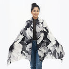 La Marey 100% Cashmere Printed Pashmina Woolen Scarf with Gift Box (Size 190x70cm) - Grey & Black