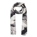 La Marey 100% Cashmere Printed Pashmina Woolen Scarf with Gift Box (Size 190x70cm) - Grey & Black