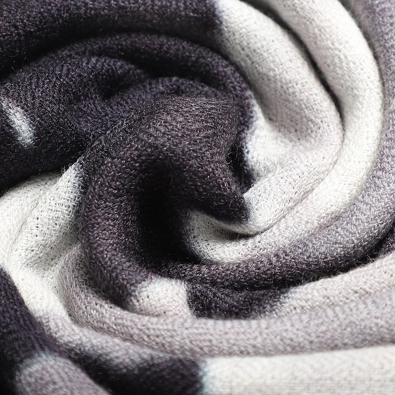 La Marey 100% Cashmere Printed Pashmina Woolen Scarf with Gift Box (Size 190x70cm) - Grey & Black
