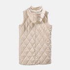 Tamsy Hoodie Puffer Gilet with 2 Side Pockets (Size S) - Beige