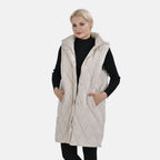 Tamsy Hoodie Puffer Gilet with 2 Side Pockets (Size M) - Beige