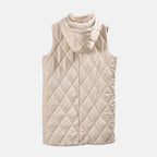 Tamsy Hoodie Puffer Gilet with 2 Side Pockets (Size L) - Beige