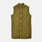 Tamsy Hoodie Puffer Gilet with 2 Side Pockets (Size S) - Green