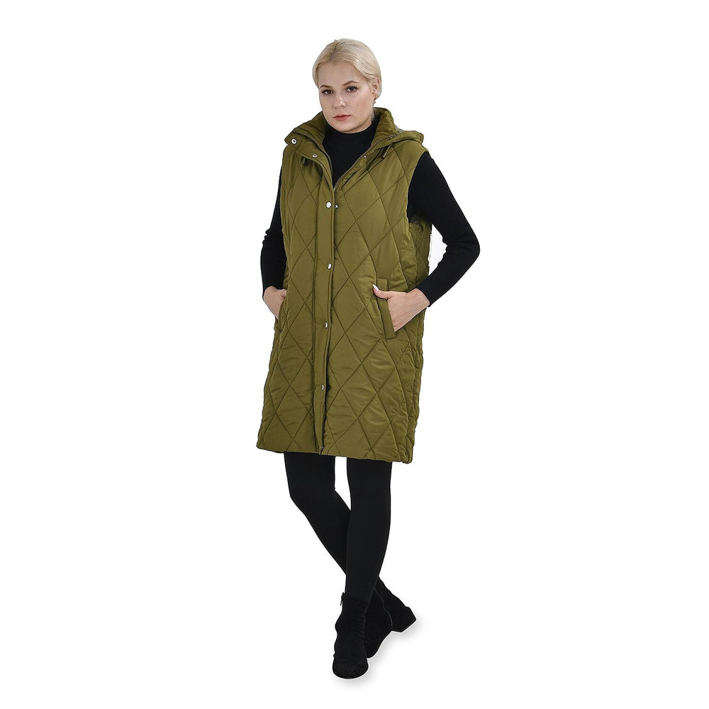 Tamsy Hoodie Puffer Gilet with 2 Side Pockets (Size XXL) - Green