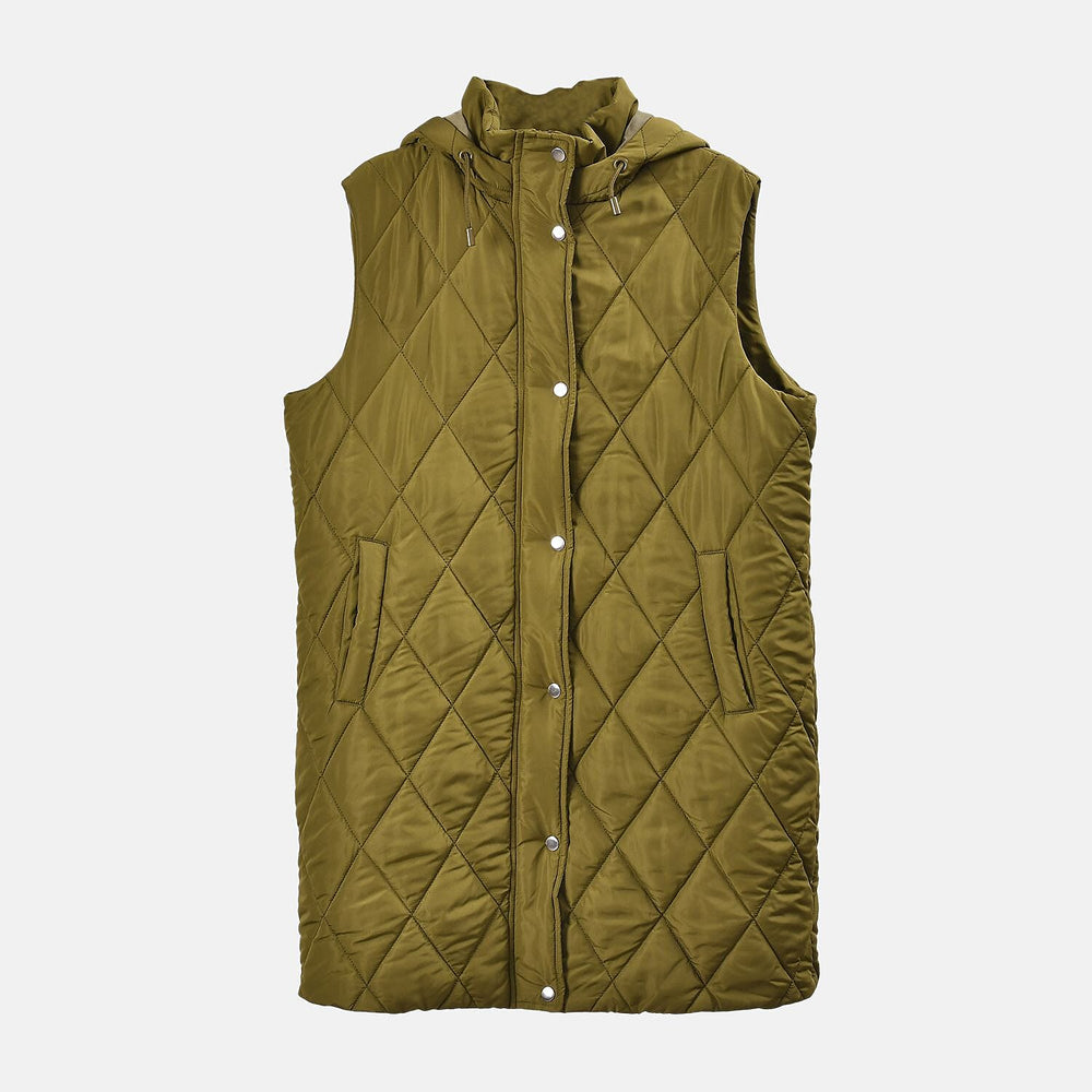 Tamsy Hoodie Puffer Gilet with 2 Side Pockets (Size XXL) - Green