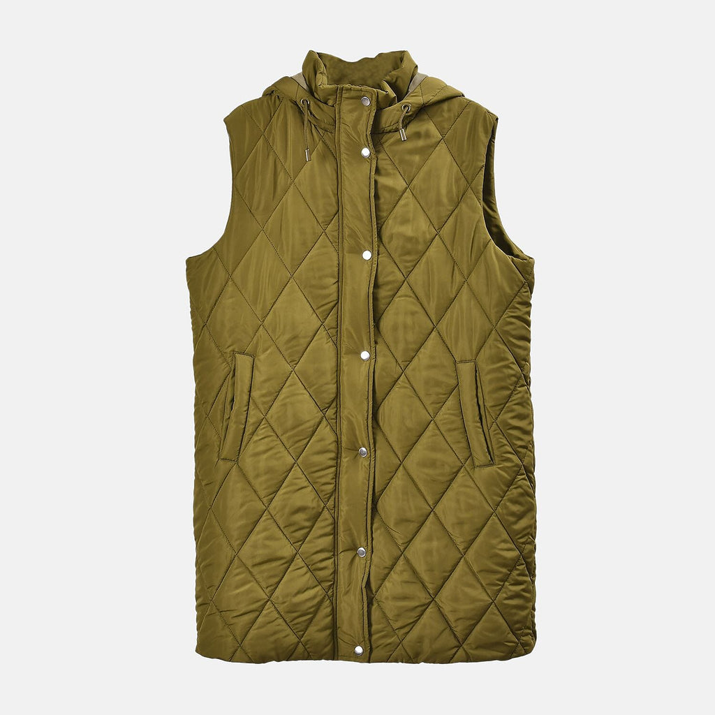 Tamsy Hoodie Puffer Gilet with 2 Side Pockets (Size XXL) - Green