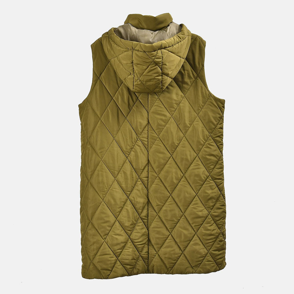 Tamsy Hoodie Puffer Gilet with 2 Side Pockets (Size XXL) - Green