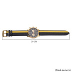 William Hunt Multifunction Japanese Movement 5ATM Watch with Black & Yellow Leather Strap, Mineral Glass