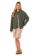 Charlotte West Ladies Linen Jacket (Size 12) - Khaki