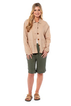 Charlotte West Ladies Linen Jacket (Size 14) - Stone