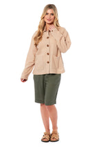 Charlotte West Ladies Linen Jacket (Size 14) - Stone