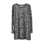 Closeout Deal Zebra Stripe Pattern Jersey Top (One Size) - Black - Grey