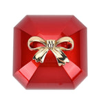 Luxurious Polished LED Lighted Solid Ring Box With Anti-Tarnish Protection (Size - 7x7x6 cm) - Red