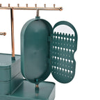 Tiered Tower Jewelry Holder with 360 Rotating Mirror & 3 Layer Drawer (Size 25x15x37 cm) - Green